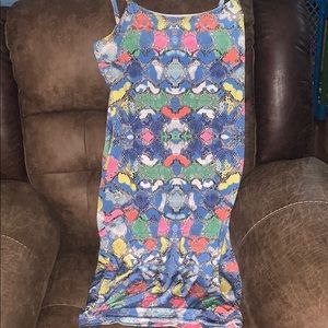 Fashion nova multicolored snake print bodycon midi